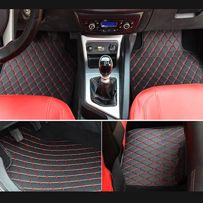 Black with red Коврик для вспышки Универсальный автомобильный коврик для Toyota Corolla Camry Rav4 Auris Prius Yalis Avensis Alphard 4Runner Hilux highlander foot - Название цвета: Black with red
