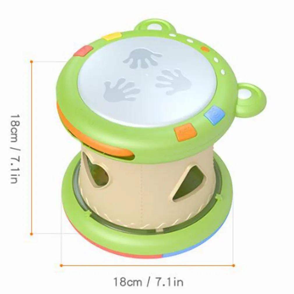 

Kids Baby Hand Drums Kids Pat Drum Musical Instruments Baby Toy 6-12 Months Music Toy For Baby Frog Music Drum Story Toy