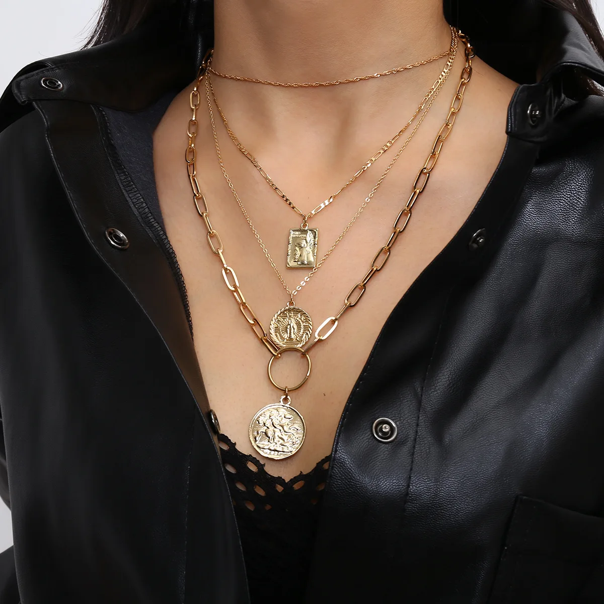 Панк Майами в Кубинском стиле Модные Многослойные кольцо укладка комплекте для