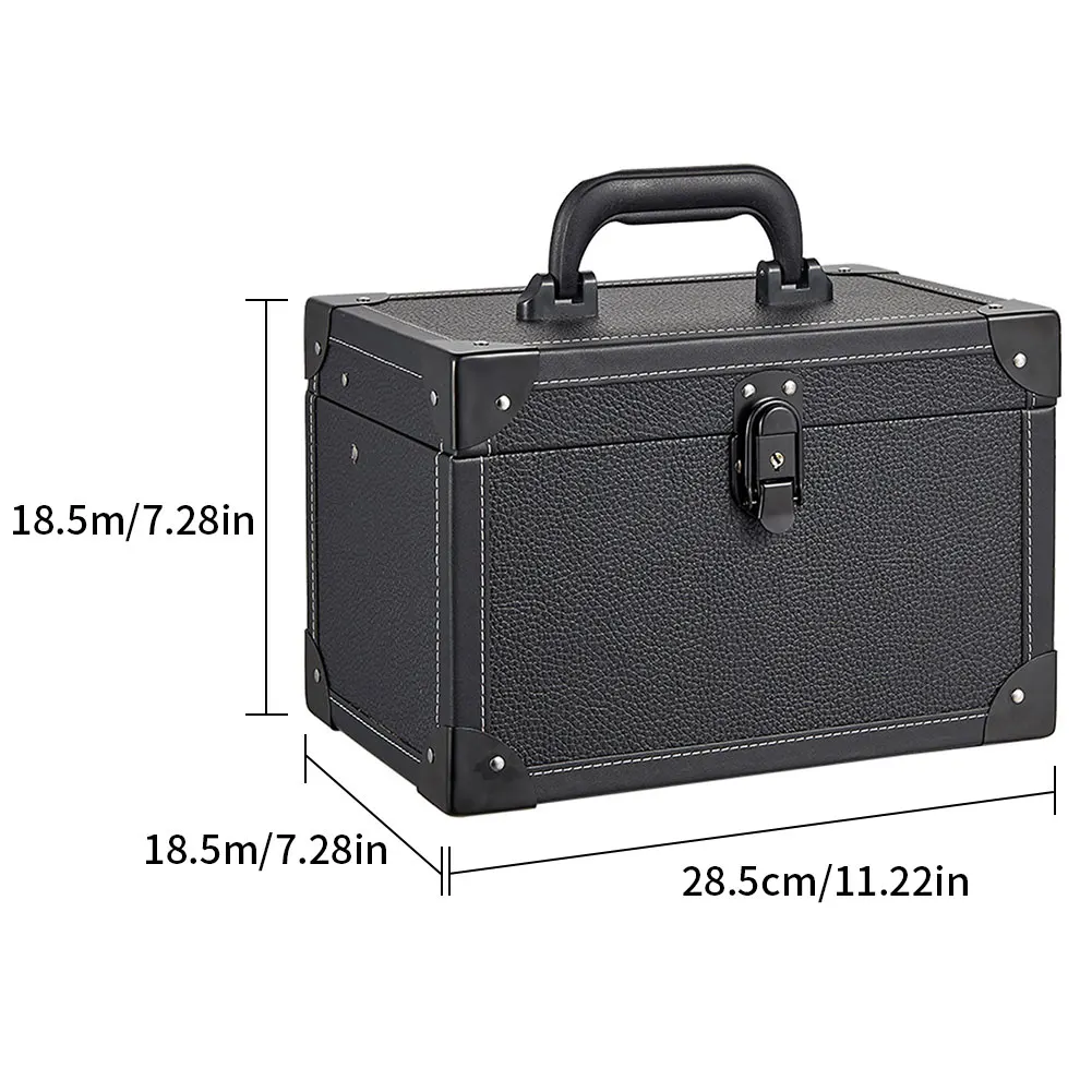 

Makeup Box With Mirror Vanity Cosmetic Organiser Case Makeup Organizer Box Suitcase Portable Multi Layer Nail Art Storage Box