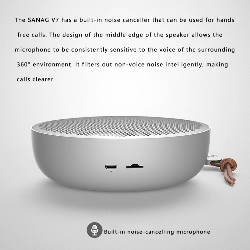 

Sanag V7 Bluetooth Speaker, Built-in Noise Reduction Microphone Ipx5 Waterproof and Dustproof Small Speaker for Outdoor