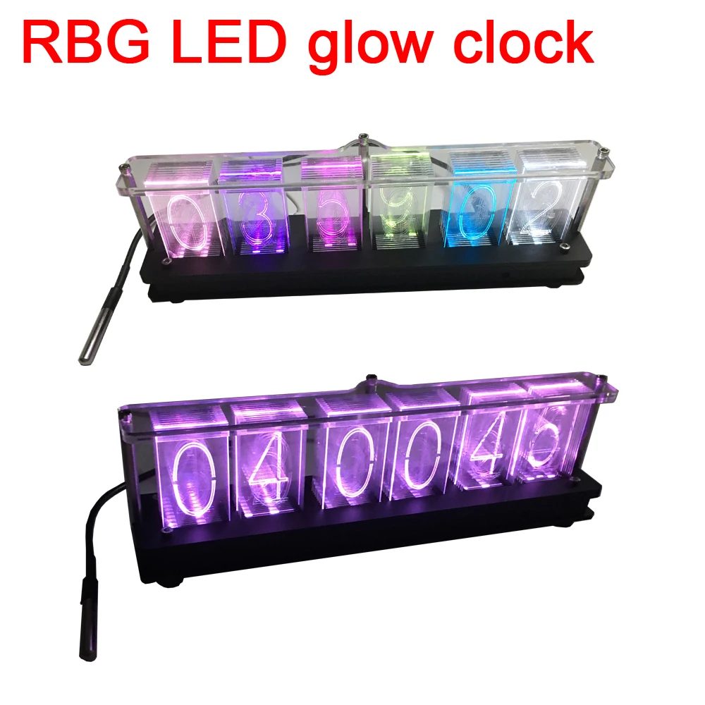 RGB псевдо светящиеся трубчатые часы DIY kit светодиодный рабочий стол креативное