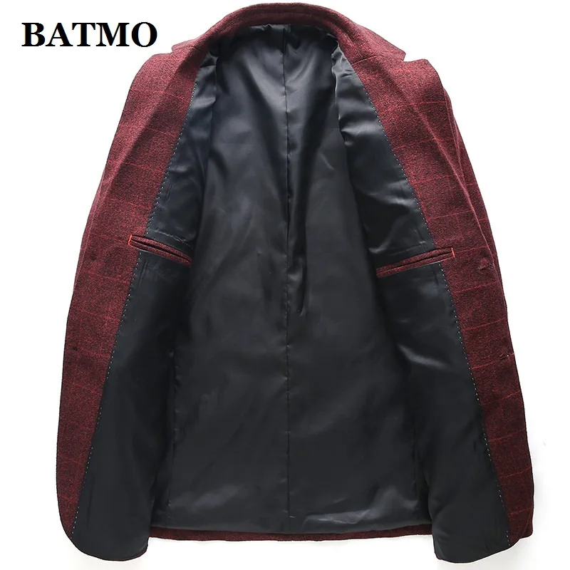 BATMO 2019 new arrival high quality casual plaid blazer men men's jackets plus-size M-4XL 7019 | Мужская одежда
