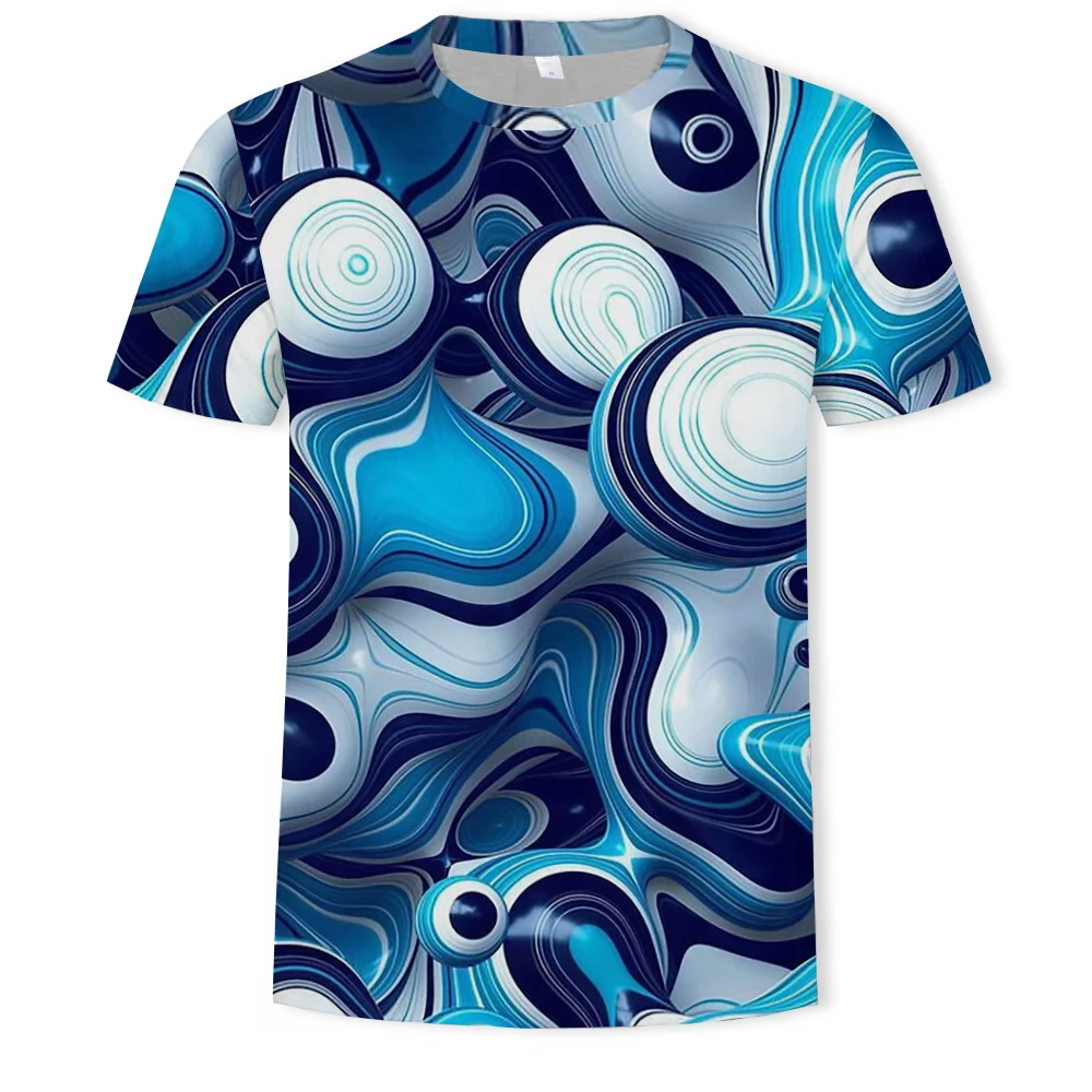 

2021 new men's summer skull print men's short-sleeved top 3DT shirt casual breathable hip-hop sports plus size clothing
