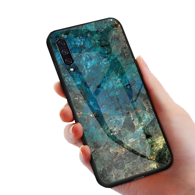 Pattern 1 GFAITH для samsung A50 стеклянный чехол, закаленное Мягкий силиконовый чехол, чехол с мраморным принтом для Galaxy A20 A30S A10 A40 A70 M20 S8 S9, чехол - Цвет: Pattern 1