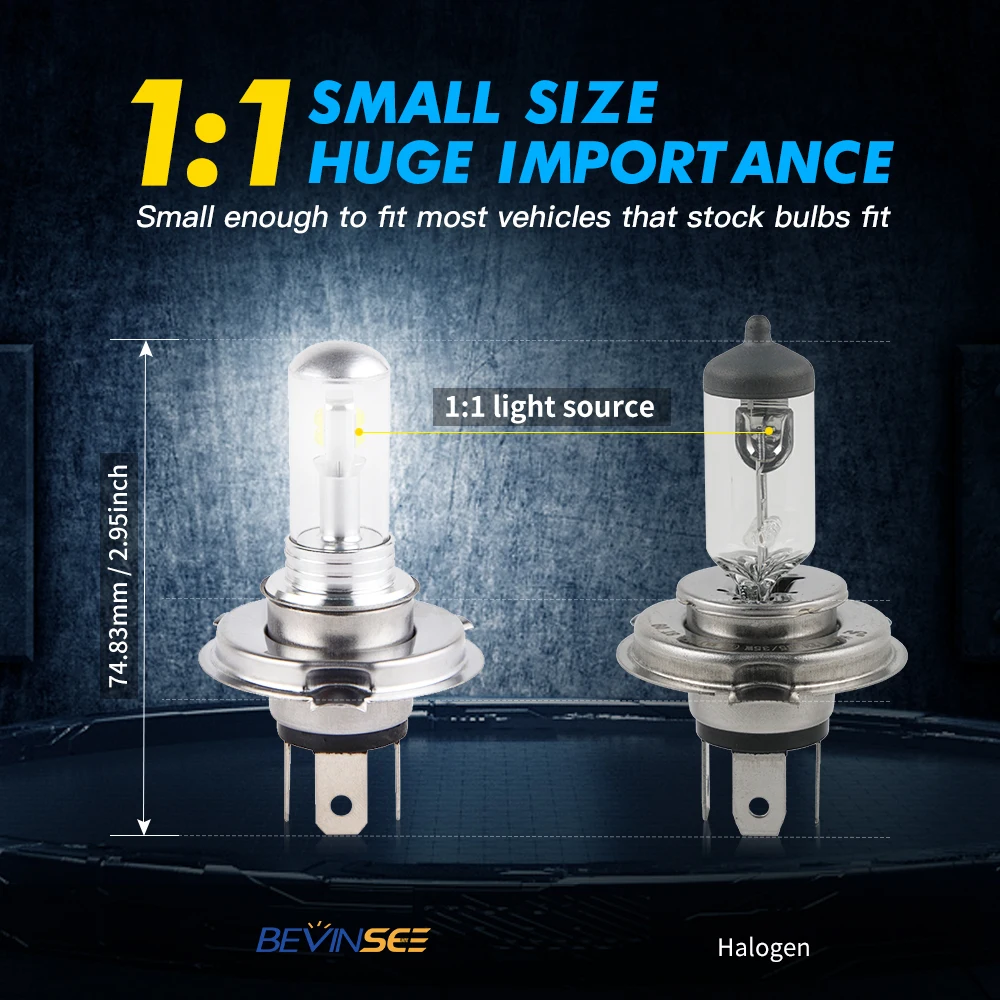 Светодиодсветодиодный лампы H4/9003/HS1 для фар мотоциклов 6500K 80 Вт 800 лм Suzuki TU250X Intruder