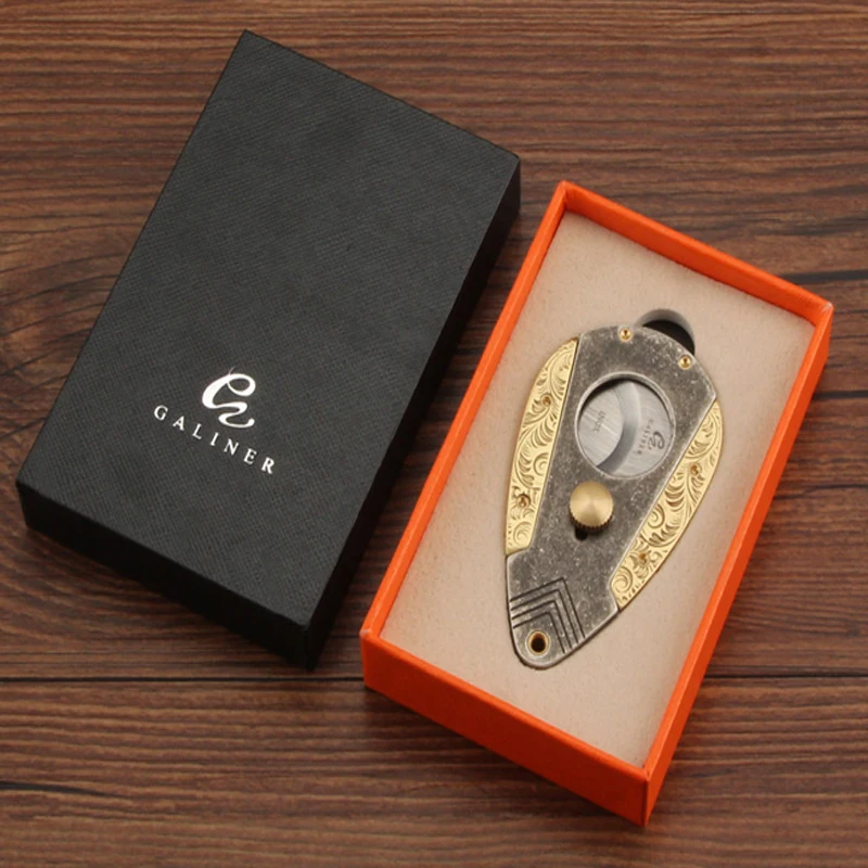 LUBINSKI металлический сигары резак из нержавеющей стали лезвие нож Карманный