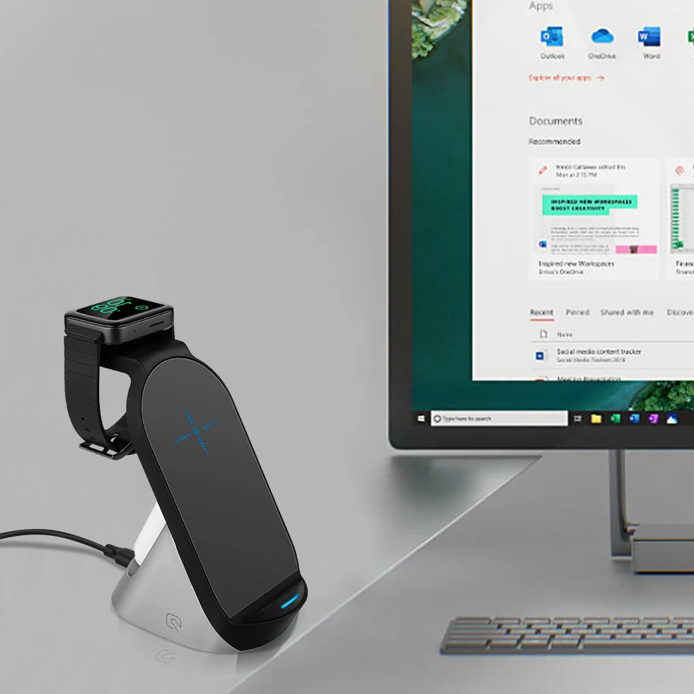 

3 in 1 Wireless Charger Mobile Phone iWatch Airpods Fast Charger Dock Anti Slip Smart Phone Stand Universal