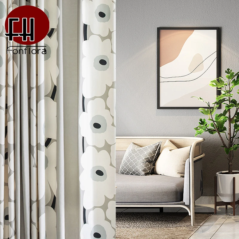 Современные цветочные занавески для гостиной Ins стиль Желтый текстура детей