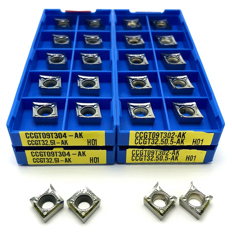 Токарная пластина для алюминия CCGT09T302 AK H01 твердосплавный токарный инструмент CCGT