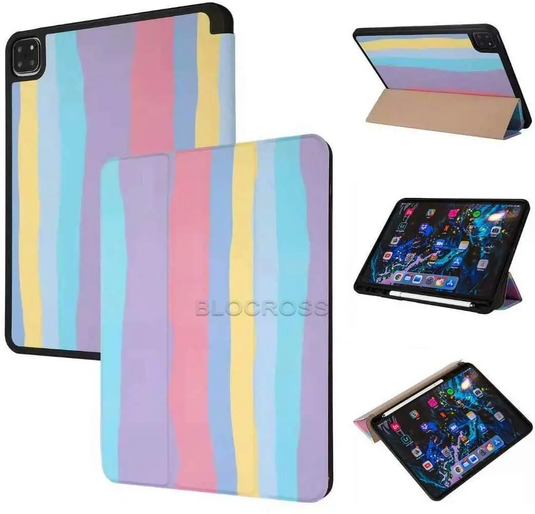 

Rainbow Case for iPad Pro 11 2020 2021 Flip Leather Tri-fold Stand Cover for Apple iPad 10.2 7th 8th Mini 1/2/3/4/5 Tablet Case