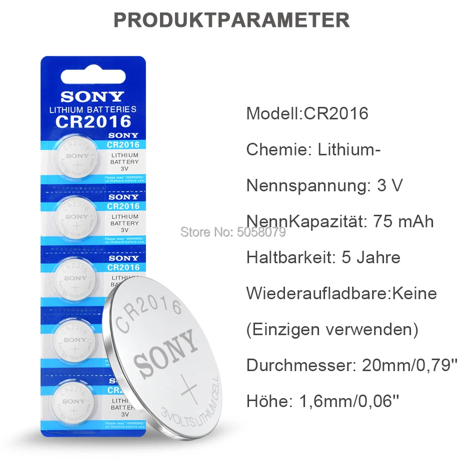 4 шт./лот оригинальный бренд Новый аккумулятор для SONY cr2016 3 в кнопки батареи монет