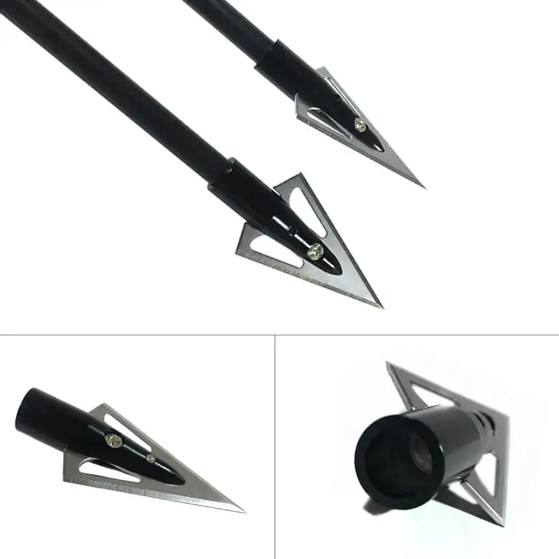 

6pcs Glue on Broadheads 135 Grain 2 Blade Compound Bow Hunting Arrowheads 8.0mm Arrow Head Target Shooting Pointis Tips
