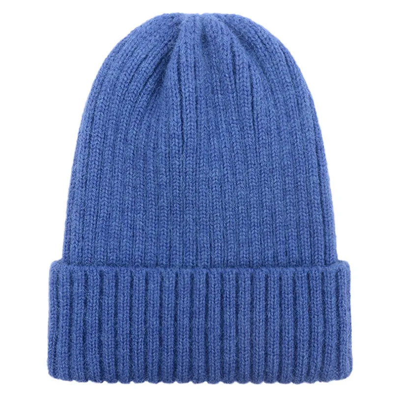 Зимние шапки для женщин однотонные вязаные мужские подарки облегающая шапка