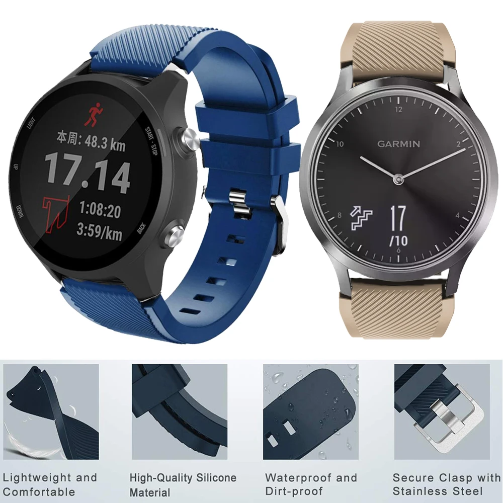 

Силиконовый ремешок 20 мм для Garmin Forerunner 645 245/Vivoactive 3/HR/touchs40, сменный ремешок