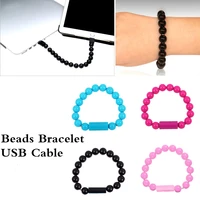 candy colors bead bracelet usb cable for iphone micro usb type c sync data fast charging cord universal mobile phone ipad charge