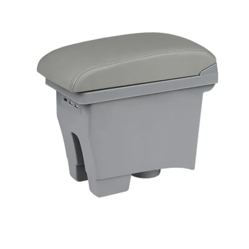 gray Для Volkswagen VW Polo Подлокотники коробка с двойным дном+ usb 2011 - Название цвета: gray