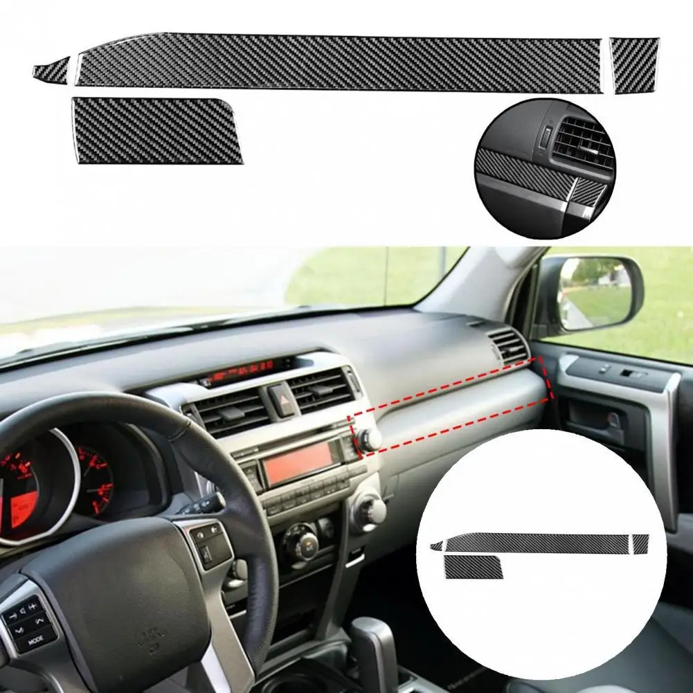 

Lightweight 4Pcs Excellent Wear-resistant Console Sticker Black Center Console Decoration Sticker Self-adhesive