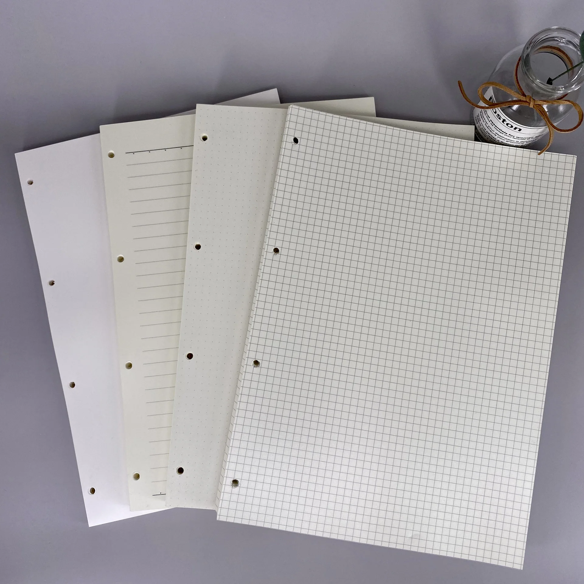 

A4 Dot Grid Blank Line Kraft Paper 4-Holes Loose-leaf Notebook Journal Agenda Planner Diary Binder Spiral Notepad Stationery