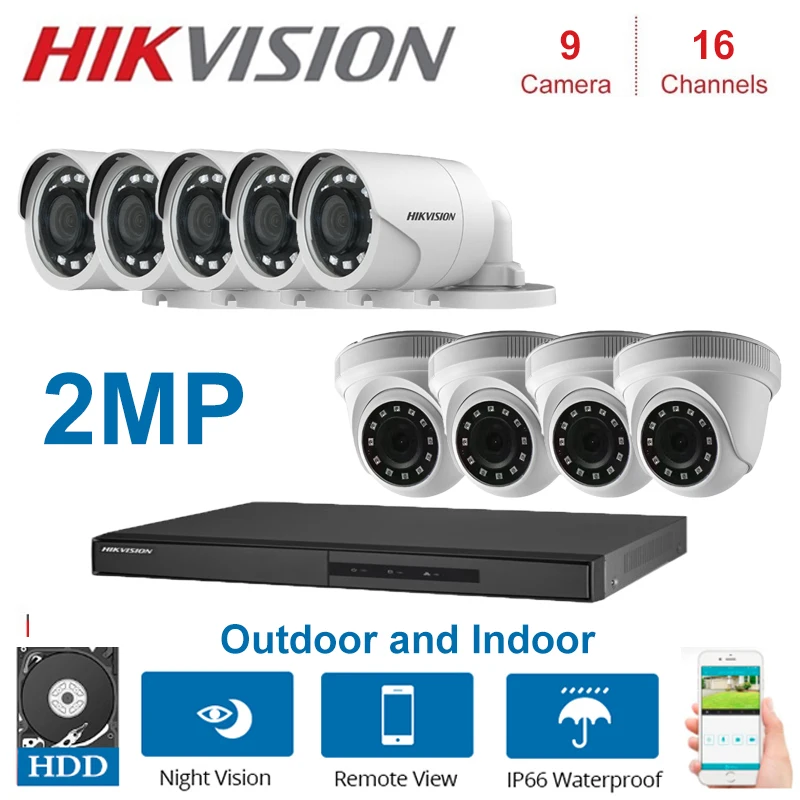 2MP HIKVISION 16 канальный видеорегистратор Гибридный видеонаблюдение Регистраторы с