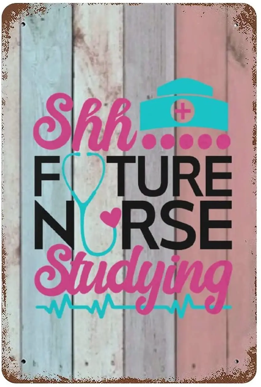 

by Unbranded Metal Tin Sign Plaque, Shh Future Nurse Studying, Nurse, Nursing School, Stethoscope, Porch Backyard Decorative