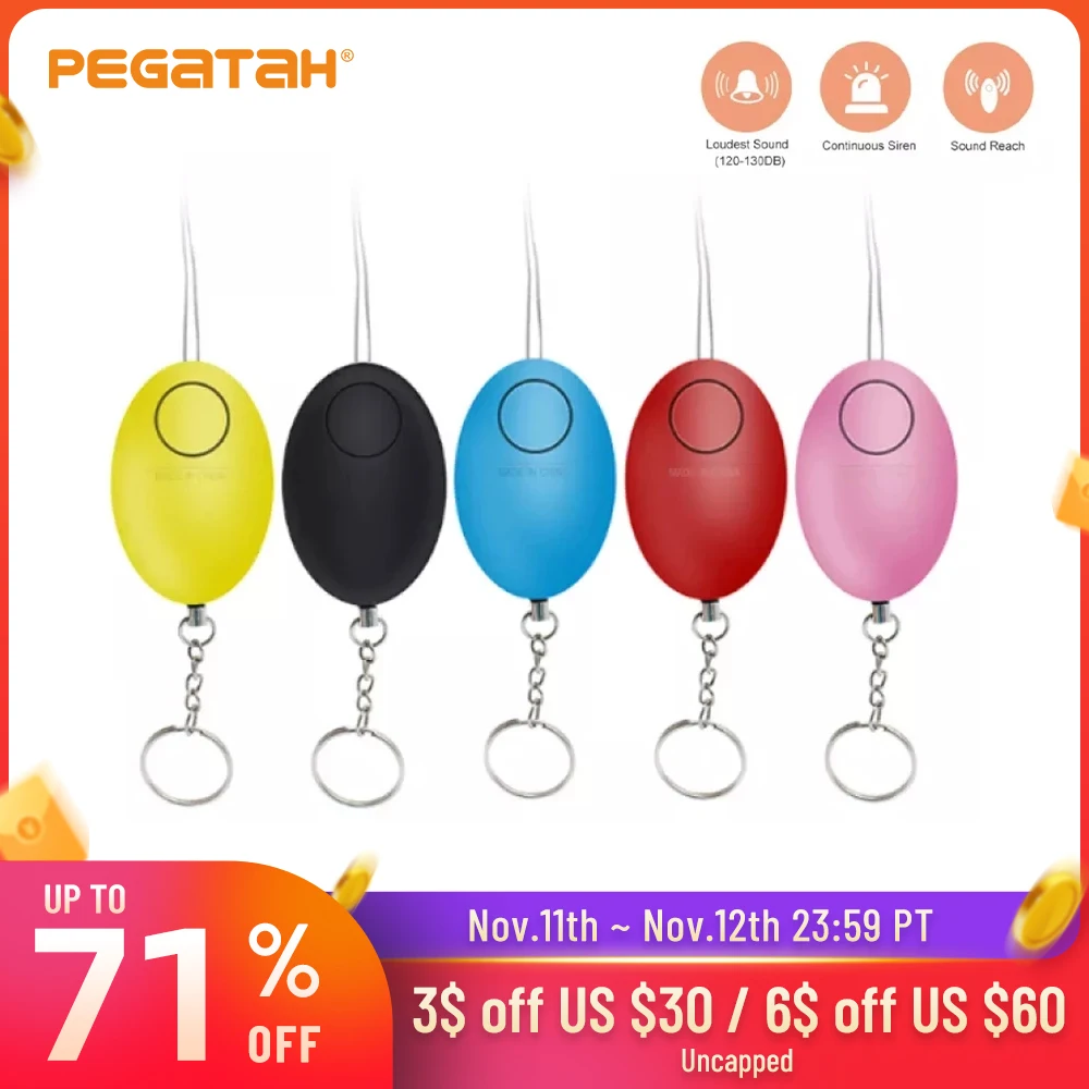 Дешевый Женская сигнализация для самообороны 120 дБ в форме яйца девушек охранное