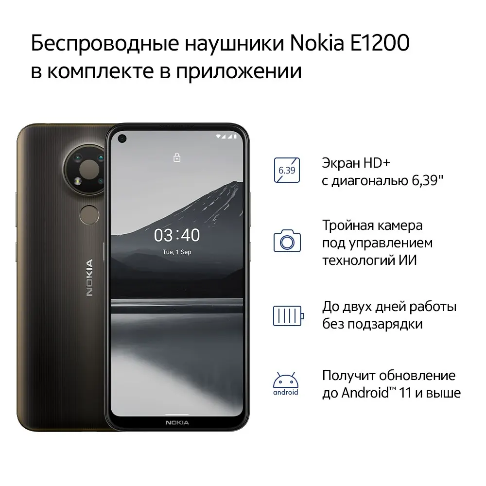 Смартфон Nokia 3.4 DS TA-1283 6.38” IPS Qualcomm Snapdragon 460 3Гб 64Гб 13Mп Android 10 NFC 4000mAh | Мобильные