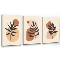 botanical wall art boho canvas painting brown posters for rustic bedroom abstract bathroom office home decor picture geometry