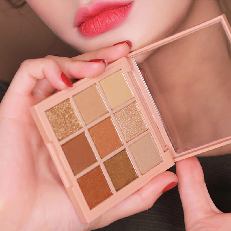 Корейская палитра теней для век матовые 9 цветов макияж глаз мерцающий пигмент