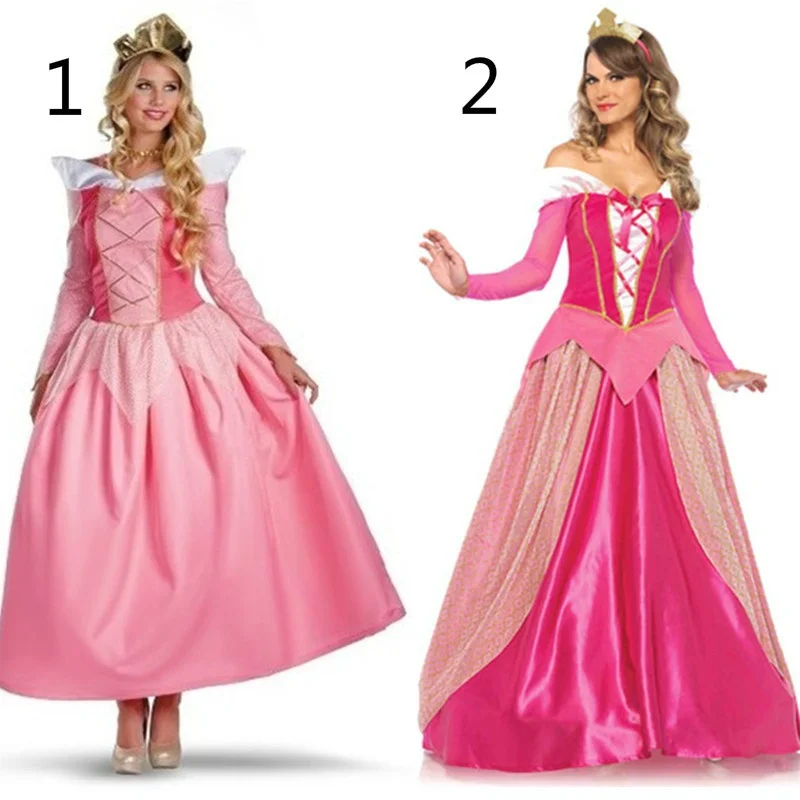 

Adult Pink Princess Costume Sexy Sleeping Beauty Costume Aurora Dress Women Cosplay Dress Princess Aurora Bellet Costume