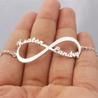 Индивидуальный браслет-цепочка с двумя именами, персонализированные браслеты из нержавеющей стали для женщин, модные ювелирные изделия