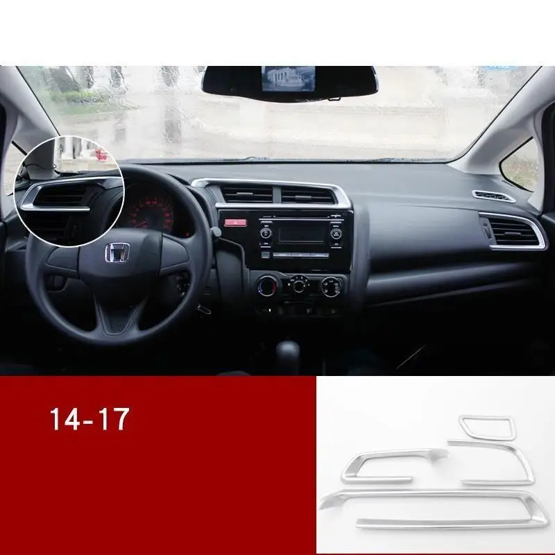 Car Auto Automovil Automobile Outlet Air Conditioner Interior Sticker Strip Protecter Mouldings 14 15 16 17 18 19 FOR Honda Fit |