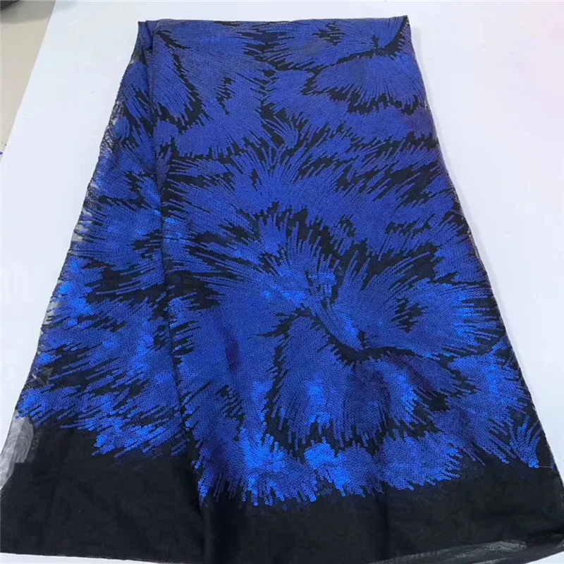 Королевская Синяя африканская кружевная ткань высокого качества французская
