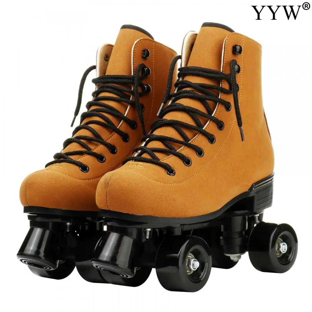 

Suede Adult Roller Skate Roller Skates Shoes Sneaker Girl Women Outdoor Skating ABEC-7 Beginner High Quality Blades Quad 4 Wheel