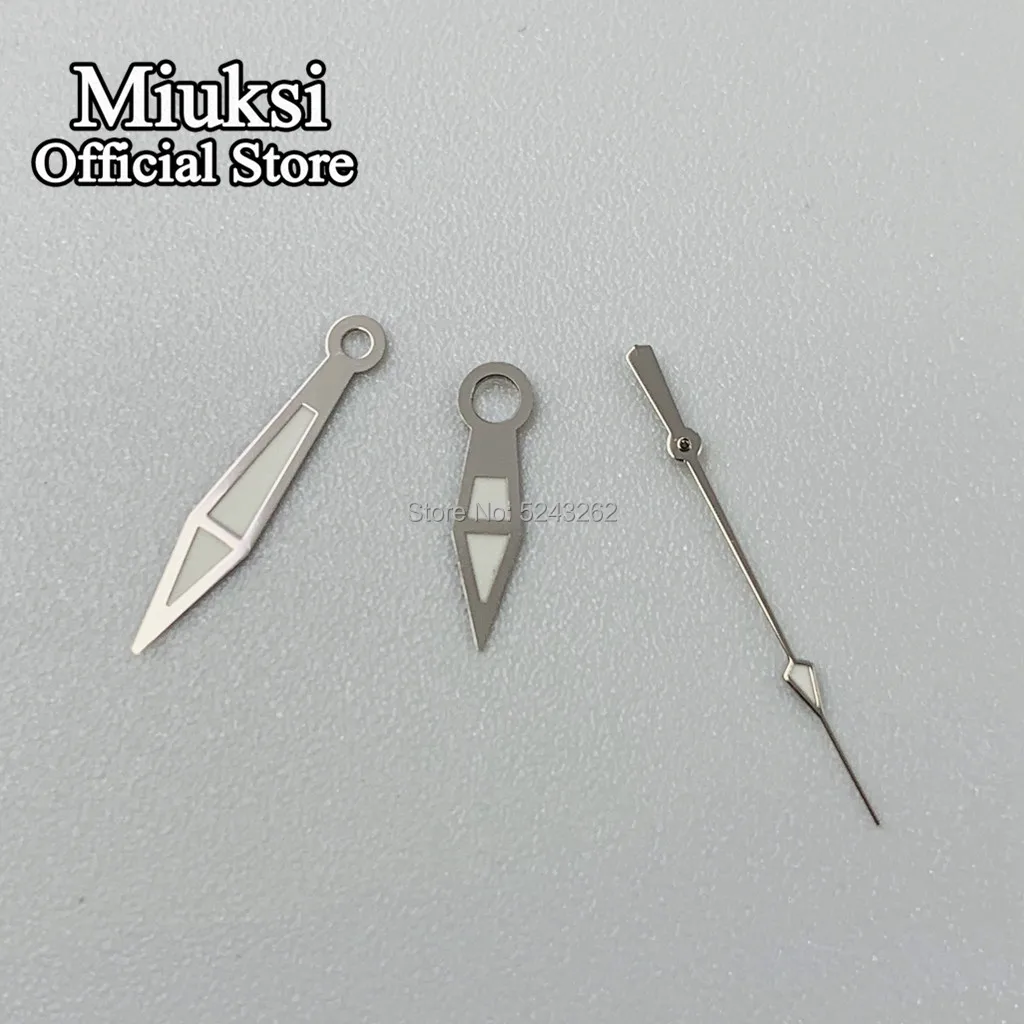 Miuksi серебряные часы светящиеся стрелки подходит для Miyota 8205 8215 821A Mingzhu DG 2813 3804