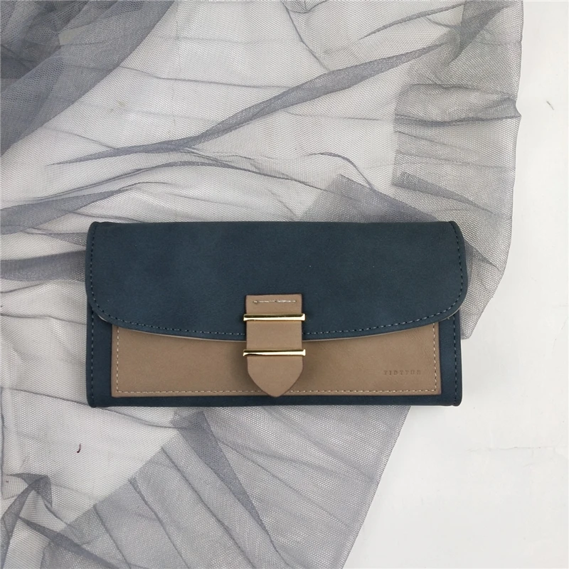 

Fashion Women Long Hasp Wallets Female Stitching Matte Large-capacity Coin Purses Ladies Casual Creative Mobile Phone Bag