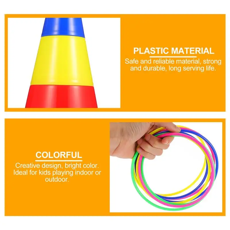 

1 Set of Ring Toss Game Toy Children Educational Plaything Plastic Stacking Toy