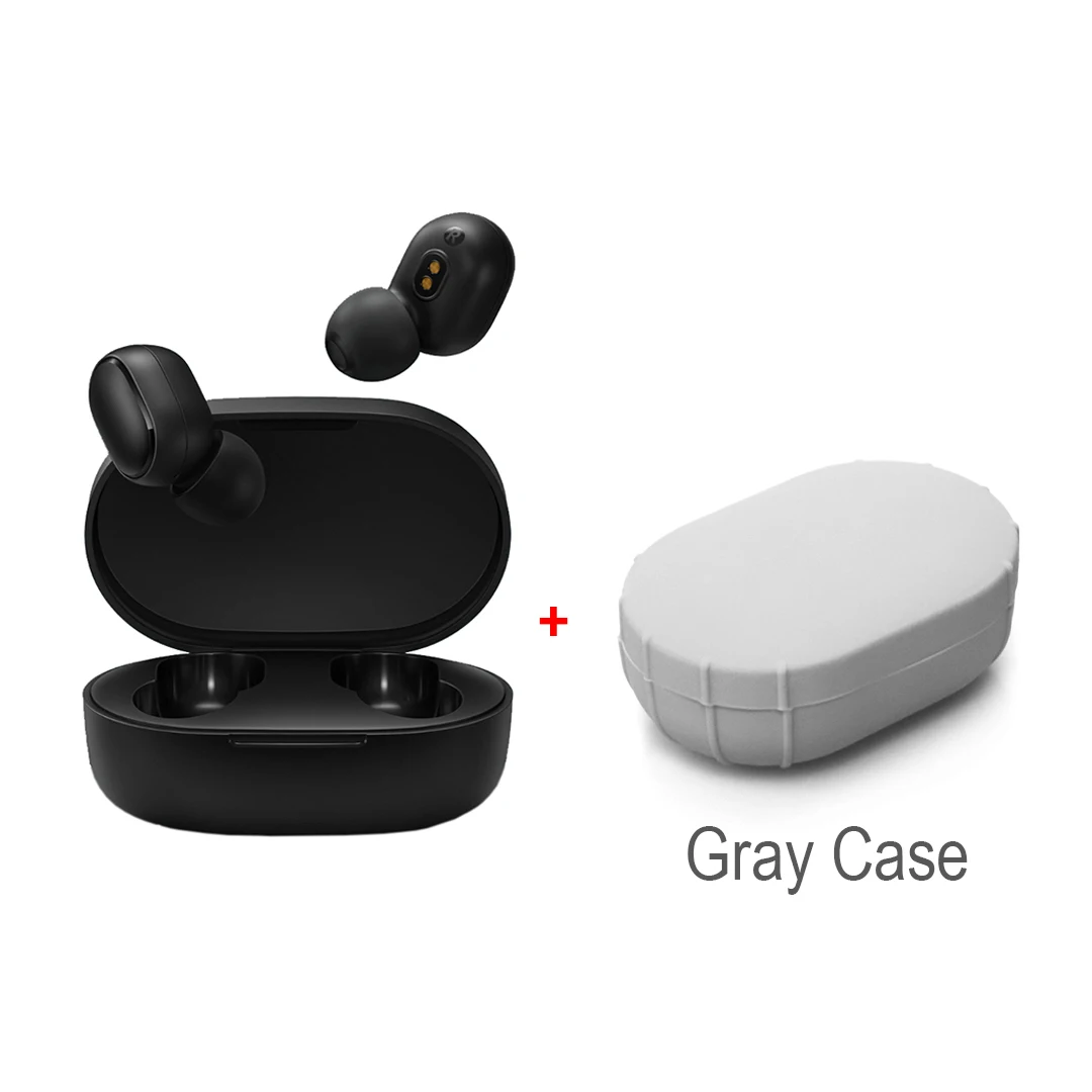 Add Gray Case Xiaomi Redmi Airdots TWS, Bluetooth 5,0, беспроводные наушники, гарнитура, наушники, голосовое управление, шумоподавление, управление краном - Цвет: Add Gray Case