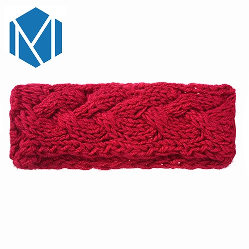 Style 3 red M MISM, модная женская широкая вязаная крючком, ручная работа, тюрбан, зимние теплые уши, вязанная повязка на голову, одноцветная повязка на голову, аксессуары для волос - Цвет: Style 3 red