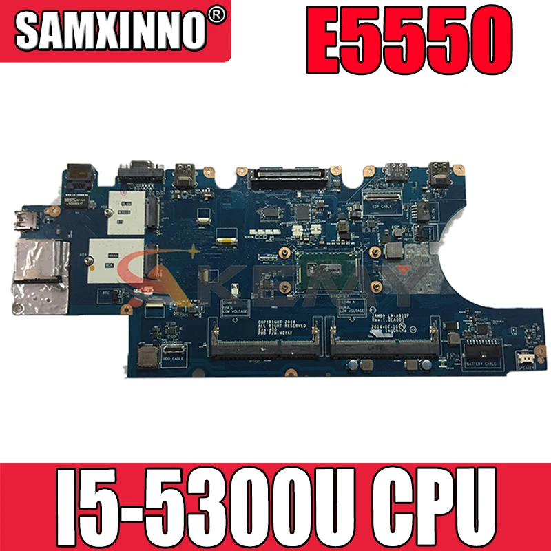 

Оригинальная материнская плата для ноутбука DELL Latitude E5550 I5-5300U ZAM81 LA-A911P CN-0W4CTJ 0W4CTJ материнская плата