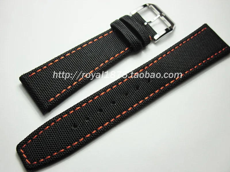 

20 22mm Handmade wristband Good quality outdoor Nylon watch strap Wristband Black band watch Strap Casual Watch belt Accessories