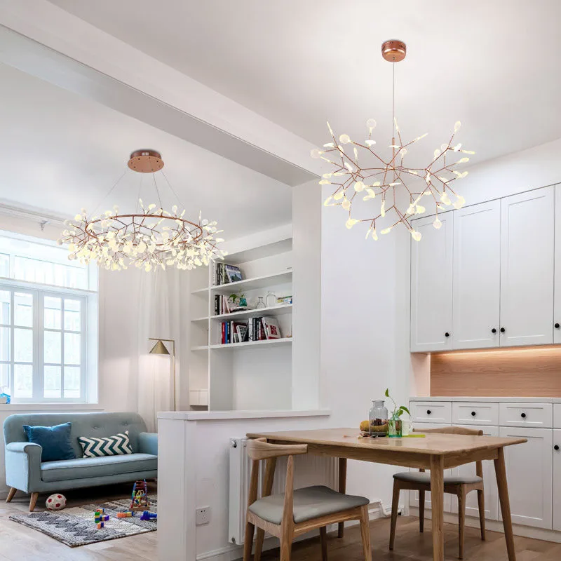 Art Decorate Tree Branch Led Pendant Light Acrylic Leaf Hanging Lamp Lustre For Living Room Art Decor Pendant Lamp 110V/220V
