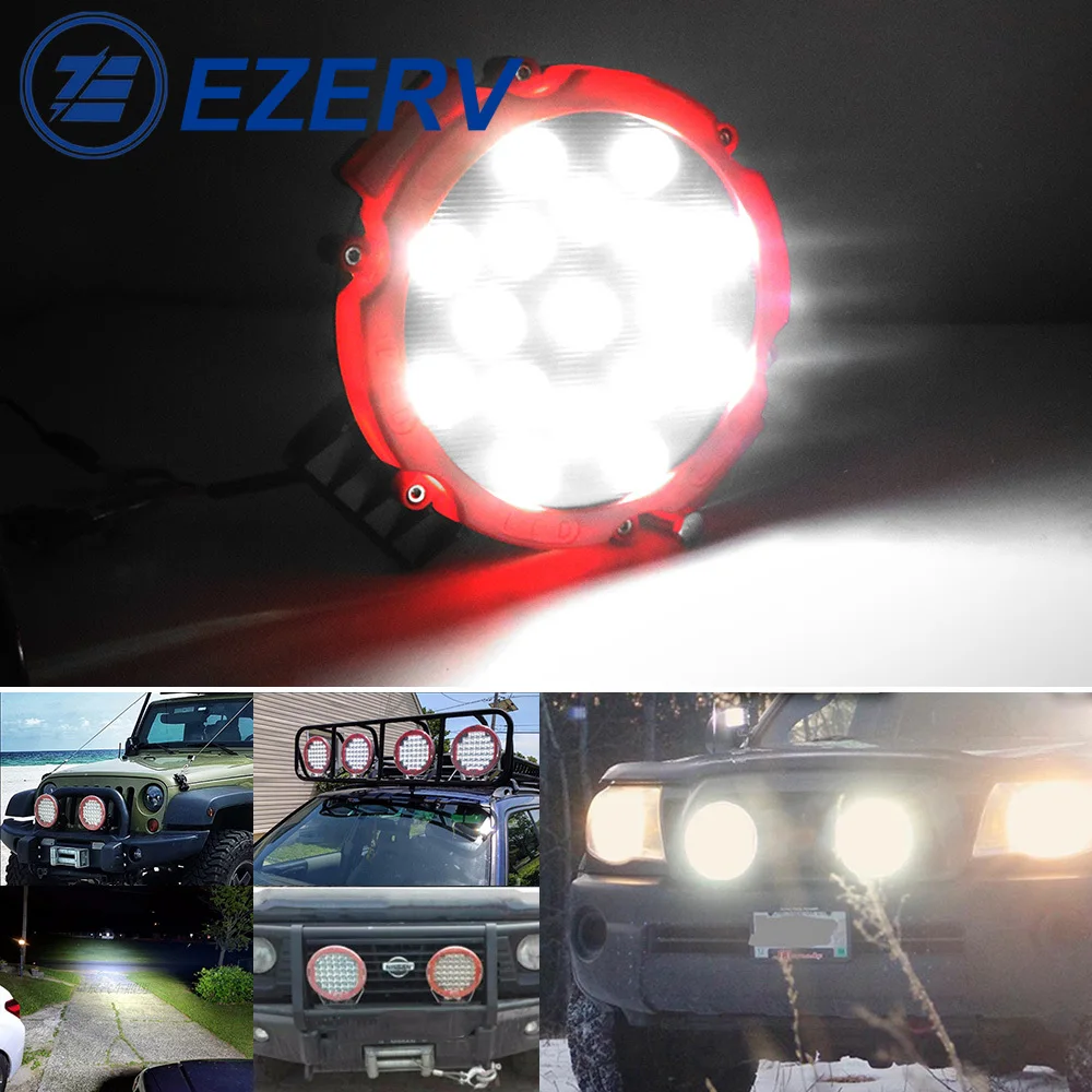 1 шт. 7 дюймов Светодиодная рабочая фара бар 12V 24V 51 Вт 4х4 аксессуары для