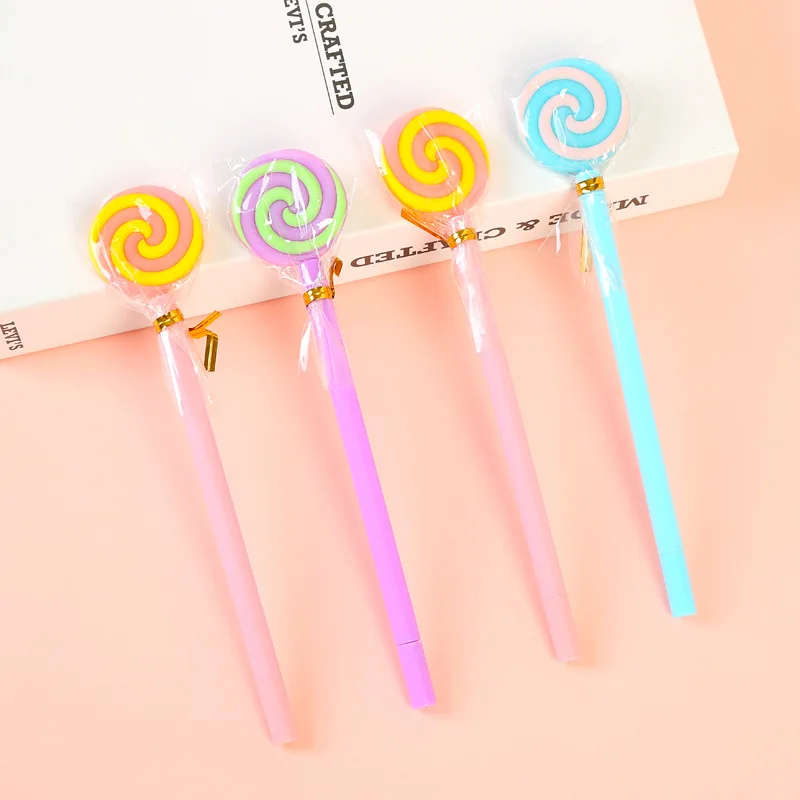 

36 pcs/lot Creative Lollipop Shape Gel Pen Cute 0.5 mm black Ink Signature Pens Promotional Gift Office School Supplies