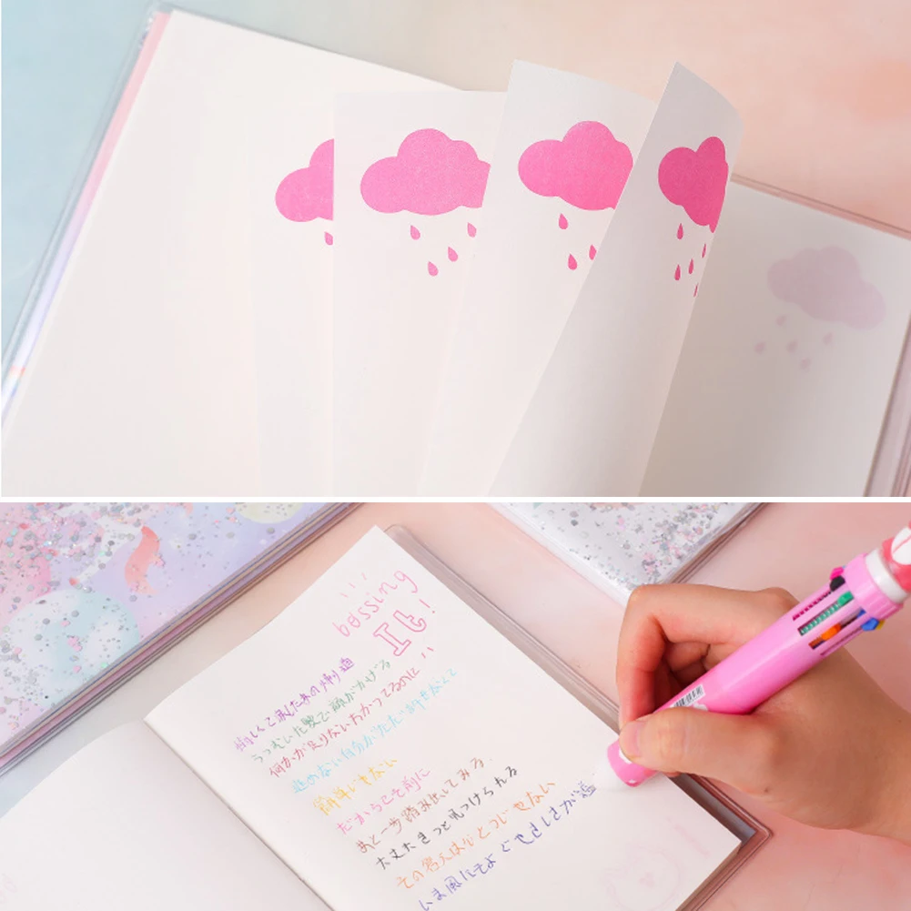 Блокнот в виде русалки с сыпучим песком блестящий красивый розовый фиолетовый