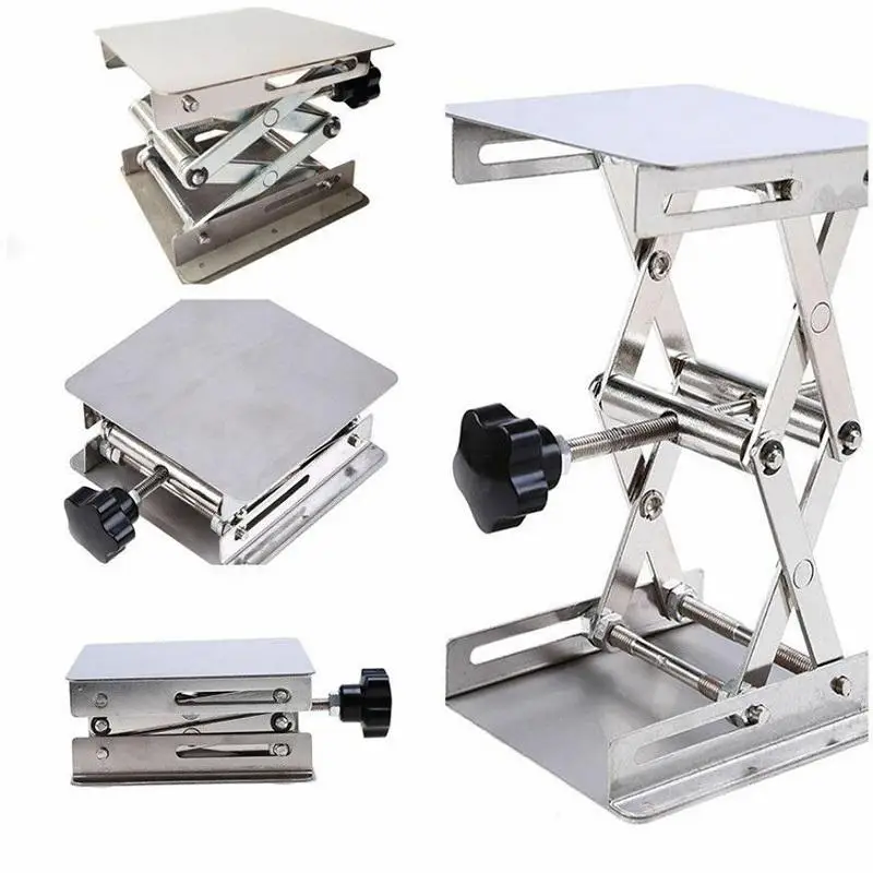 Stainless Steel Adjustable Lab Stand Table Rack Scissor Lab-Lift Lifter for Science Experiment 10 x 10cm Woodworking Benches | Инструменты