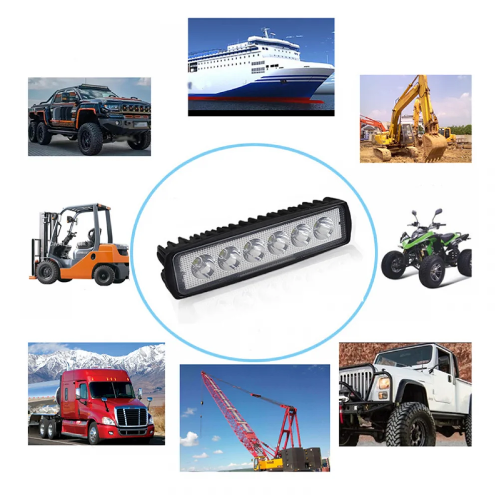 

18W 12V 6LED Work Light 6000K Spotlight 8000Lm Bar DRL Driving Fog Spot Lamp For Offroad Car Truck LED Headlights LED Work Light