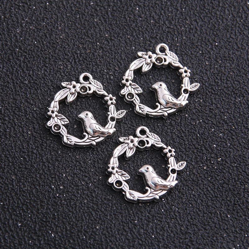 Подвески в виде птиц из античного бронзового металлического сплава 8 шт./лот 20*21