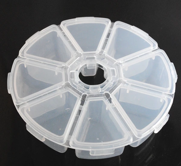 2 набора 8 отделений круглый контейнер для хранения из смолы органайзер бисера