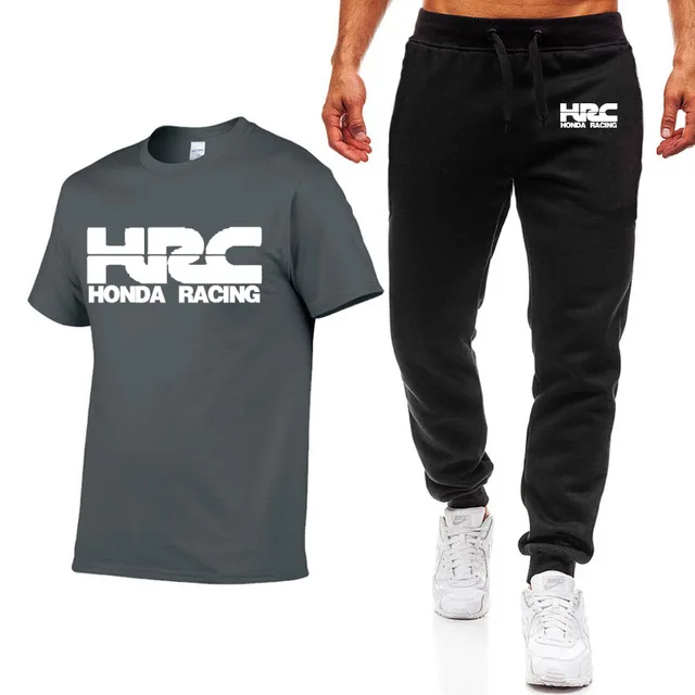 Новые летние мужские футболки HRC гонки мотоцикл автомобиль напечатанный логотип